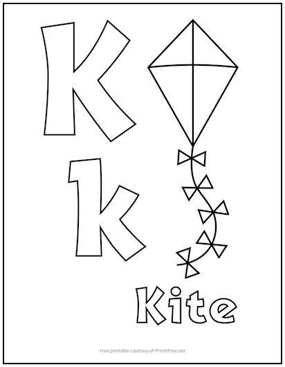 Alphabet letter coloring pages are perfect for toddlers, preschoolers, kindergartners, and first graders, to help reinforce letter recognition and writing skills. This one features the letter “K” and includes a picture of a kite. Be sure to download and print the entire alphabet! Letter K Preschool Worksheets, Letter K Crafts For Preschoolers, Letter K Coloring Page, Letter K Worksheet, K Coloring Pages, Letter K Worksheets, Letter K Crafts, Letter Coloring Pages, Picture Story For Kids