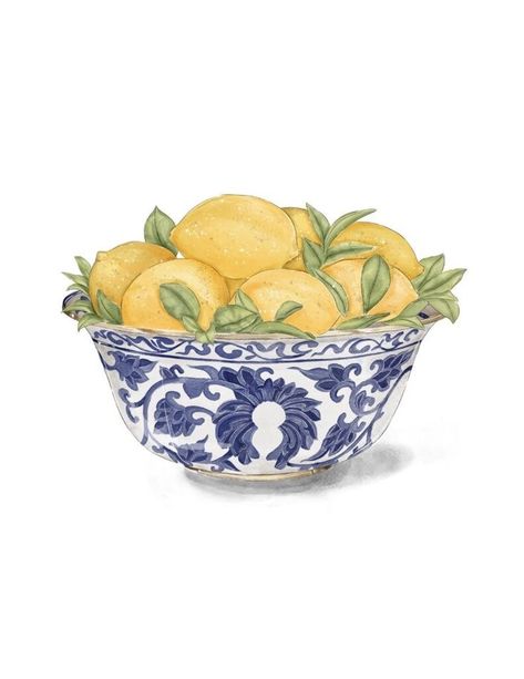 Lemon Watercolor, Lemon Art, Italian Dinner, Diy Watercolor, White Bowls, Art Inspiration Painting, Painting Tips, Food Illustrations, Wall Collage