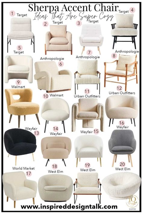 Armchair For Bedroom, Casterly Furniture, Drawing Room Chairs Modern, Small Chairs For Living Room, Sherpa Chair Bedroom, Article Boucle Chair, Accent Chairs For Bedroom, Sofa Design Living Rooms Luxury, Living Room Inspiration Apartment