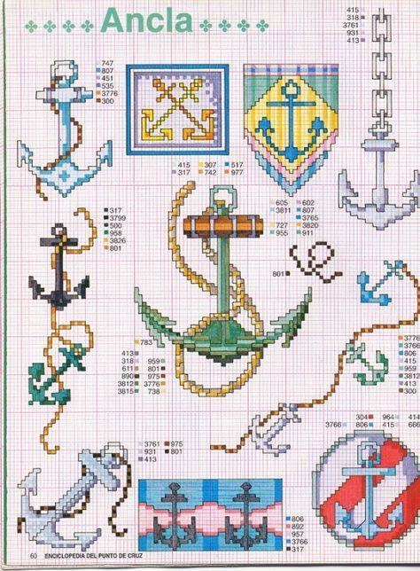 Anchor Cross Stitch, Cross Stitch Sea, Needlework Crafts, Mini Cross Stitch, Cross Stitch Alphabet, Cross Stitch Samplers, Cross Stitch Patterns Free, Free Cross Stitch, Cross Stitch Charts