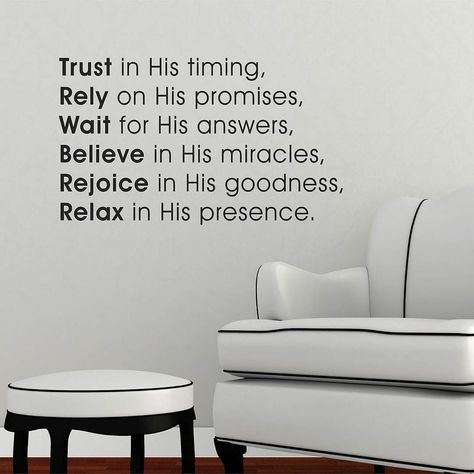 Untitled Trust His Timing, Lettering Words, Art Lettering, Quote Decals, Willow Creek, Vinyl Decor, Lds Quotes, Subway Art, God Is Good