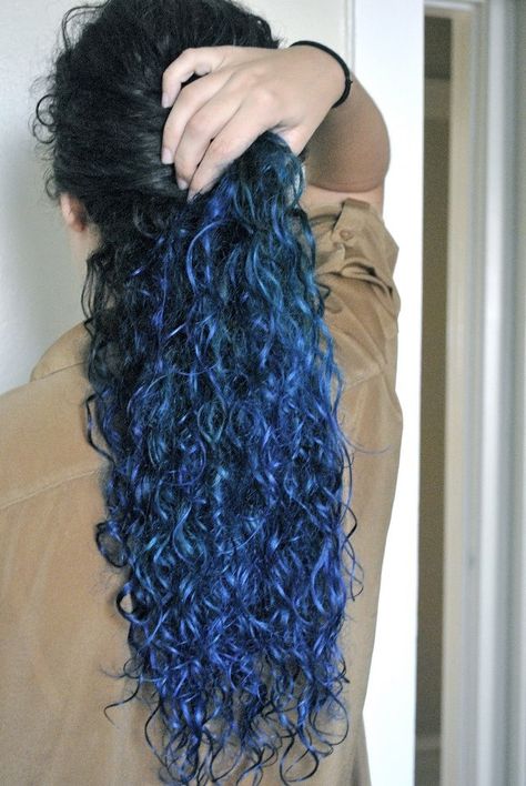 blue ombre hair curly naturally? Yes Pelo Color Vino, Ombre Curly Hair, Mermaid Hair Color, Dyed Curly Hair, Blue Ombre Hair, Girls Things, Brown Ombre Hair, Turquoise Hair, Hair Color Crazy