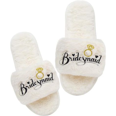 *Bridesmaid Slippers Is A Unique Design Of Pgn Art Prepared For Well-Deserved Feet. Open Toe, Slide-On Slippers Have Fuzzy Plush Fluffy Fabric, Warm Soft. These Bridesmaid Slippers Are The Perfect Gift For The Bride Team! *Stylish & Comfort Gift: Best For Wedding, Bridal Shower, Engagement Registry Items. Groom, Bridesmaid, Mother In Law Or Just Best Friends If You Want To Put A Smile On Team Bride Face, This Is A Perfect Gift Matching With Many Colors Bride Robes, Pajamas, Tote Bags, Sash White Gift For Bachelorette Party, Bride Robes, Bridesmaid Slippers, Bride Team, Bridal Slippers, Fluffy Fabric, Just Good Friends, Wedding Slippers, Gift For The Bride