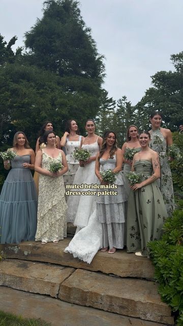 Wedding Photographer on Instagram: "a mix of of yellows, muted greens and light blues ✨  #bridemaids #bridemaidsdress #weddingdress #weddingdresses @abbygardenfloral" Muted Bridesmaid Dresses, Blue And Green Bridesmaid Dresses, Light Yellow Weddings, Mixed Bridesmaid Dresses, Blue And Green Wedding, Santa Barbara Courthouse Wedding, Purple And Green Wedding, Fall Bridesmaid Dresses, Blue Bridesmaid Dress