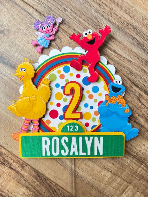 Cake Topper Sesame Street, Sesame Street Cake Topper, Elmo Cake Topper, Sesame Street Birthday Cakes, Elmo Birthday Cake, Elmo First Birthday, Sesame Street Cake, Elmo Cake, Cricut Cake