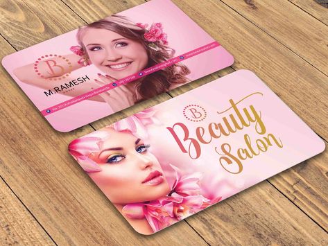 beauty saloon Business card by Ishi_grafix Parlour Card Design, Salon Visiting Card Design, Saloon Offer Poster, Busniss Card, Parlour Visiting Card Design, Beauty Saloon Logo, Beauty Parlour Business Card, Beauty Parlour Offer Poster, Beauty Parlour Visiting Card