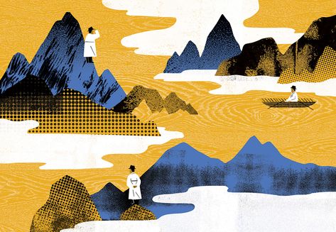 book illustration on Behance Mountain Illustration, Winter Illustration, Jesus Painting, Chinese Art Girl, Book Design Layout, Communication Design, Illustration Character Design, Editorial Illustration, Book Illustration