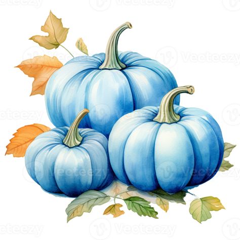 Autumn Cottage Core, Cottage Core Wall Art, Autumn Cottage, Wall Art Fall, Blue Pumpkin, Thanksgiving Banner, Pumpkin Clipart, Blue Pumpkins, Watercolor Pumpkins