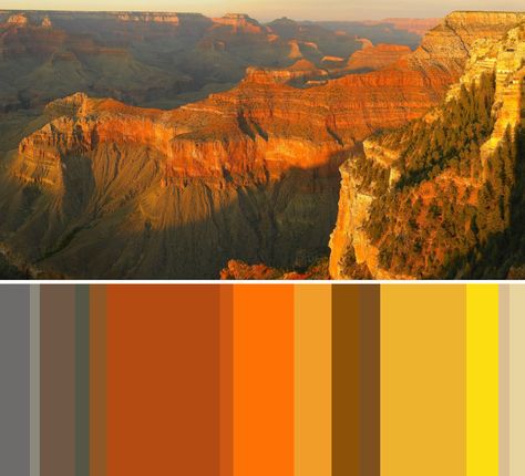 Grand Canyon Grand Canyon Color Palette, Canyon Color Palette, Canyon Dusk Color Palette, Grand Canyon Art, Grand Canyon Map, Grand Canyon National Park Poster, Color Balance, Colour Palettes, Bedroom Inspo