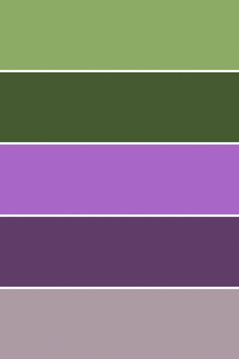 Purple Green Color Palette, Forest Green And Purple, Sunset Bedroom, Color Theory Lessons, Silver Color Palette, Green Color Palette, Purple Color Palettes, Palette Design, Forest Color