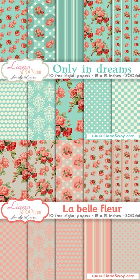 Digital Paper Freebie, Shabby Chic Printables, Printable Paper Patterns, Shabby Chic Paper, Free Digital Scrapbooking Paper, Free Web Design, Digital Paper Free, Free Vintage Printables, Watercolor Elements