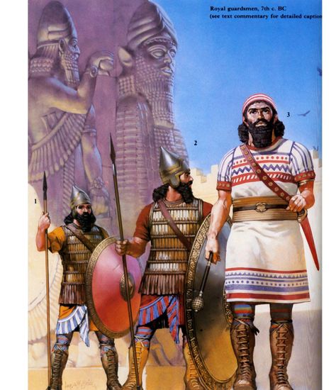 assyrian-warriors-of-the-royal-guard | par anti-rawafidh Assyrian Empire, Arte Judaica, Ancient Babylon, Biblical Paintings, Warriors Illustration, Historical Warriors, Cradle Of Civilization, Campaign Ideas, Ancient Persia