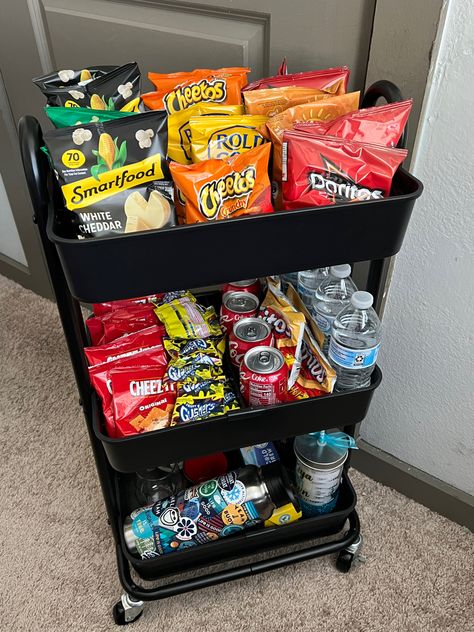 Snack Cart, Snack Station, Office Snacks, Hangout Room, Room Organization Bedroom, Snack Organizer, Home Cinema Room, Beauty Room Design, Nail Room