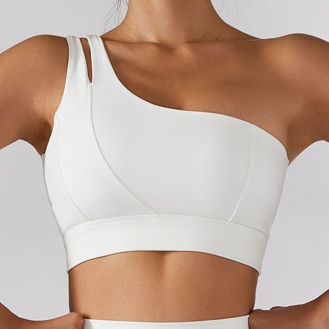 Running Sports Bra, Estilo Fitness, Sports Crop Tops, White Bras, White Sports Bra, Running Workout, Yoga Set, Workout Outfit, Sports Suit