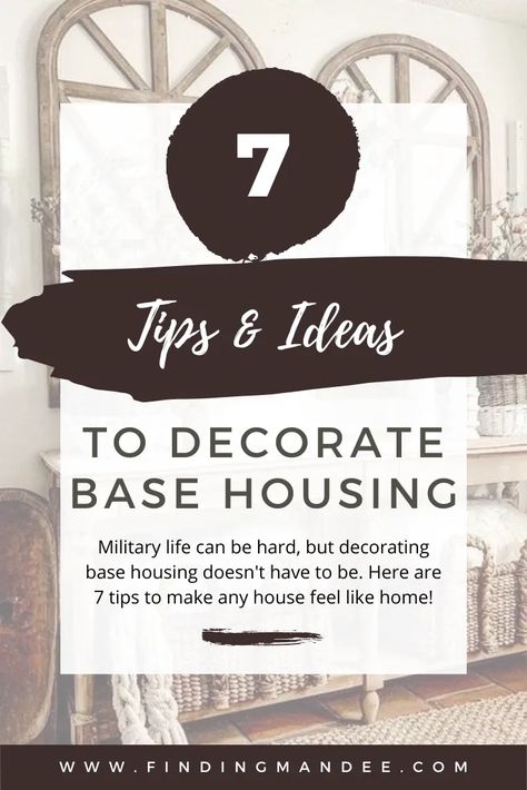 7 Tips to Decorate Base Housing & Make It Feel Like Home - Finding Mandee On Base Housing Decor, Base Housing Decor Military, Military Housing Decorating Ideas, Base Housing Decor, Military Housing Decorating, Army Housing, Military Base Housing, Housing Decor, Diy Large Wall Art