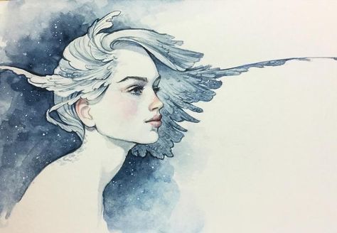 Winsor And Newton Watercolor, Grey Art, Small Art, Watercolor Portraits, Figurative Art, Pretty Art, Portrait Art, Traditional Art, Female Art