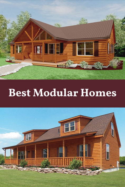 Two log cabins with text that says: "Best modular homes" Modular Log Cabin, Best Modular Homes, Modular Homes For Sale, Log Cabin Living, Cabin Living, Log Cabin Homes, Modular Homes, Log Cabins, Cabin Homes