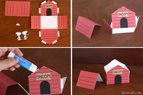 Printable Snoopy Dog House Kid Craft Snoopy Crafts For Kids, Snoopy Diy Crafts, Snoopy Bday, Charlie Brown Christmas Decorations, Peanuts Classroom, Snoopy House, Charlie Brown Birthday Party, Peanuts Birthday Party, Snoopy Classroom