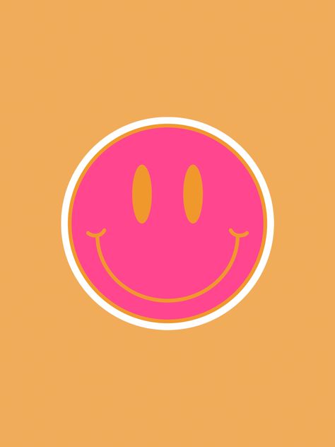 Orange Printable, Pink Smiley, Iphone App Design, Preppy Wallpaper, Phone Wallpaper Design, Ipad Wallpaper, Screen Savers, Iphone Apps, Smiley Face