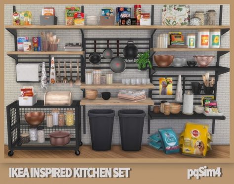 Furniture: Kitchen Set from PQSims4 • Sims 4 Downloads Sims 4 Room Cc Maxis Match, Sims 4 Apex Legends Cc, Sims 4 Cc Storage, The Sims Houses, Ikea Inspired Kitchen, Sims 4 Cc Furniture Living Rooms, The Sims 4 Custom Content, Sims Furniture, Furniture Cc