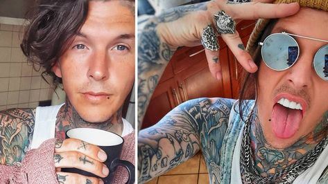 Sketch - real name Steven Porter - is one of the tattoo artists on Tattoo Fixers. Here's your need-to-know on him, including wife, kids, and family life. Alice Perrin, Dodie Tattoo, Tattoo Fixers, E.t Tattoo, He Has A Girlfriend, On Tattoo, Children Sketch, Watch Tattoos, Sketch Tattoo