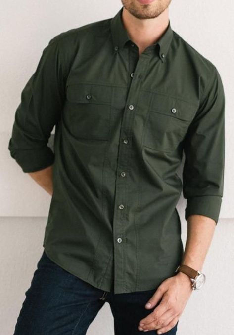 Mens Dark Green Dress Shirt Outfit, Button Down Shirt Men's Outfits, Mens Green Shirt Outfit, Green Shirt Men Outfit, Olive Shirt Outfit Men, Olive Green Shirt Outfit Men, Green Dress Shirt Men Outfits, Green T Shirt Outfit Men, Green Tshirt Outfit Men