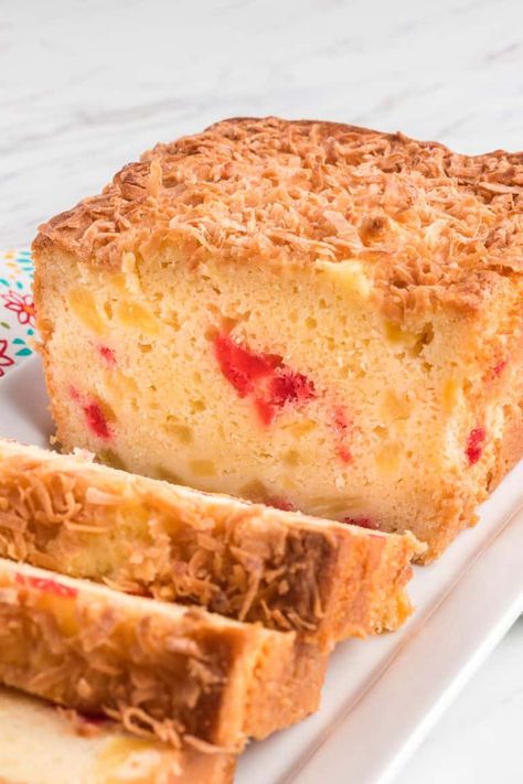 Easy Pina Colada Bread Recipe | 365 Days of Baking and More Pina Colada Bread Recipe, Pina Colada Bread, Cherry Loaf, Easy Quick Bread, Pineapple Bread, Cherry Bread, Hand Pies, Pineapple Coconut, Maraschino Cherry