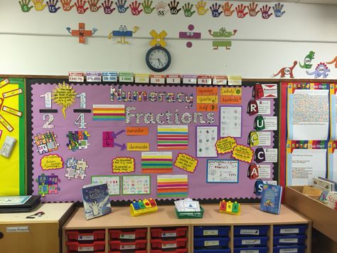 Fractions ks2 maths numeracy board ks1 percentages decimals Fractions Display, Fractions Ks2, Ks2 Display, Ks2 Maths, Ks1 Maths, Teacher Tricks, Maths Display, Teaching Fractions, Fraction Activities