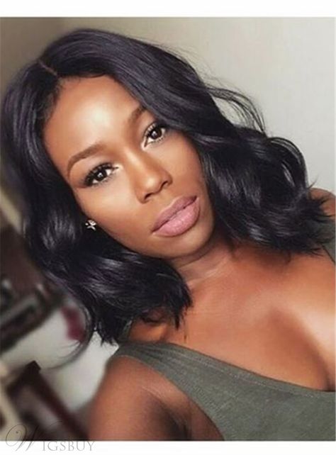 Deep Wavy Shoulder-Length Hair Dark Brown Natural Enchanting Synthetic Hair Lace Front African American Wigs 12 Inches Shoulder Length Wavy Hair, Cheap Wig, Sew In Hairstyles, Wigs Short, African American Wigs, Straight Hair Extensions, Short Human Hair Wigs, Pelo Afro, Razor Blade