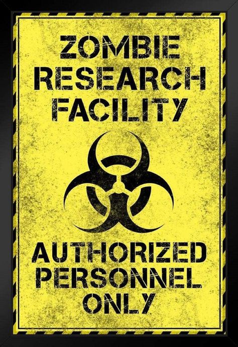 Funny Conversation Starters, Zombie Gifts, Research Facility, Film Logo, Funny Conversations, Cool Wall Decor, Fairy Artwork, Warning Sign, Canvas Print Display