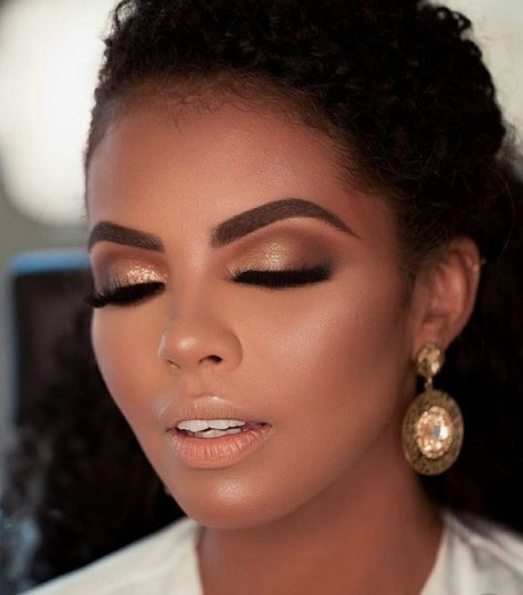 Black Bridal Makeup, Amazing Wedding Makeup, Beautiful Wedding Makeup, Maquillage Yeux Cut Crease, Wedding Hairstyles And Makeup, Best Wedding Makeup, Bridal Makeup Natural, Brown Skin Makeup, Beauty Make-up