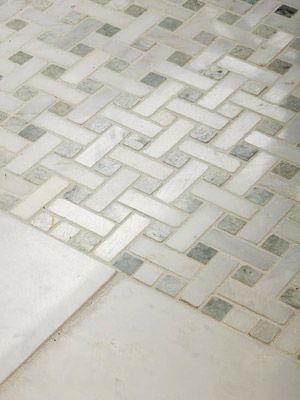 Style Underfoot Basket Weave Tile, Tile Removal, Small Bath, Bathroom Redo, Diy Flooring, Flooring Ideas, Flooring Options, Bathroom Style, Bath Remodel