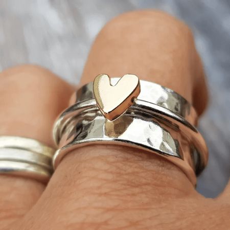 Lantern Rings, Friendship Ring, Spinning Ring, Silver Ring For Women, Spinning Rings, Friendship Rings, Nature Ring, Heart Shaped Rings, Spinner Rings