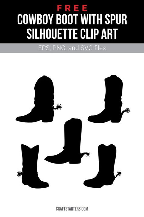 Cowboy Boots Svg, Boots Svg, Stencil Printing, Silhouette Clip Art, Cowboy Boot, Svg Free, Silhouette Svg, Fun Prints, Png Transparent