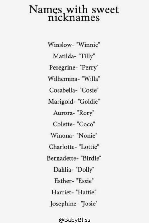 baby names, names, nicknames, girl names, boy names, and sweet baby names. Baby Names With Nicknames, Princess Names, Writing Inspiration Characters, Western Baby Names, Names With Nicknames, Late Twenties, Writing Outline, Fantasy Character Names, Full Names