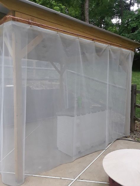 Patty's DIY White Mosquito Curtains – Mosquito Nets USA Diy Screen In Patio, Diy Porch Mosquito Netting, Outdoor Mosquito Curtains Patio, Diy Screen Gazebo, Outdoor Mosquito Net, Pergola Mosquito Netting, Mosquito Curtains Patio, Diy Screened In Gazebo, Patio Mosquito Screens