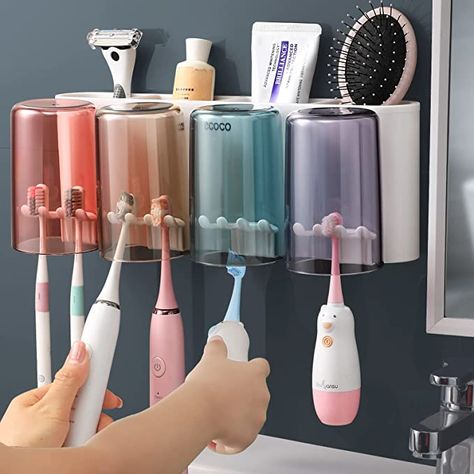 Bathroom Toothbrush Organization, Bathroom Organizer Storage, Electric Toothbrush Storage, Toothbrush Organizer, Wall Mount Storage, Toilet Decor, Toothbrush Organization, Wall Mounted Toothbrush Holder, Electric Toothbrush Holder