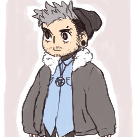 Chibi Men With Stubble, Drawing Chibi, Beard Drawing, Stubble Beard, Beard Art, White Hair, Vault Boy, Drawings, Anime