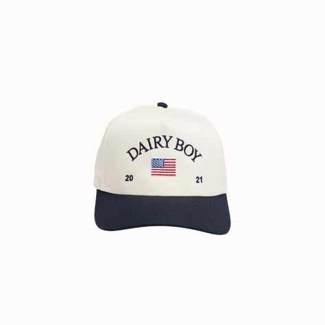 AMERICAN COLLECTION – Dairy Boy Trucker Hat Navy, Aesthetic Trucker Hats, Dairy Boy Hat, Dairy Boy Aesthetic, Noah Walker, Dairy Boy, Virtual Wishlist, Church Merch, American Logo