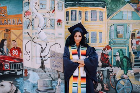 Mexican Graduation Session in San Francisco, California. Rocio Rivera Photography Mexican Graduation, Grad Picture Ideas, Senior Portrait Outfits, Graduation Session, Cap And Gown Pictures, Masters Graduation, Graduation Sash, Graduation Crafts, College Graduation Pictures