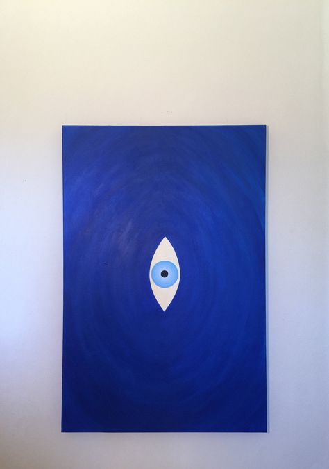 Eyes Abstract Art, Evil Eye Painting Ideas, Evil Eye Canvas Painting, Evil Eye Art Painting, Blue Painting Ideas, Evil Eye Painting, Eye Abstract, Evil Eye Decor, Evil Eye Art