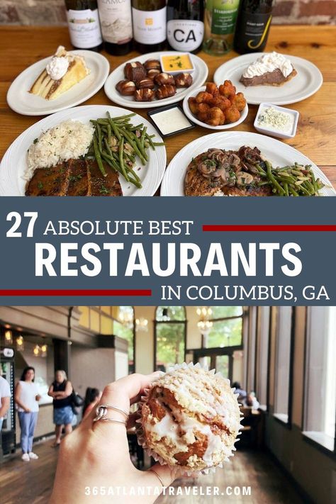 In addition to the growing list of things to do in Columbus, GA, you'll also find some absolutely amazing restaurants. You'll find awesome southern eats, upscale dining, can't-miss breakfast spots, coffee houses, trendy spots and so much more. Here are 27 of our favorite restaurants in Columbus GA that you're going to want to check out! Columbus Ga, List Of Things, Coffee House, Best Foods, Columbus, The Kids, Things To Do, Restaurant, Canning