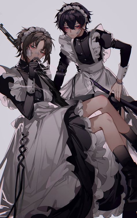 Cute Guy Outfits, Maid Outfit Anime, Outfits Drawing, Guy Outfits, Anime Maid, Maid Outfit, Gothic Anime, Anime Drawings Boy, Anime Poses Reference