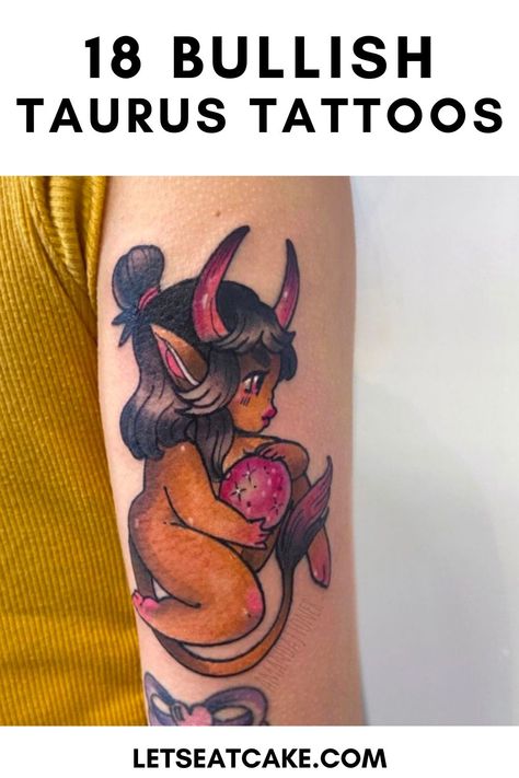 If you're a Taurus, you were born between April 20 and May 20. Show off the strength of the bull with these Taurus tattoo ideas. #taurus #tattoos #astrology Taurus Mermaid Tattoo, Tattoo Ideas Taurus, Tattoos Astrology, Bull Tattoo Feminine, Taurus Tattoo For Women, Theigh Tattoos, Taurus Tattoo Ideas, Taurus Bull Tattoos, Taurus Tattoo