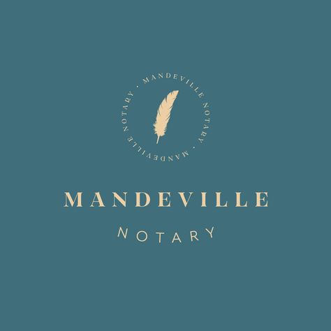 Mandeville Notary Branding on Behance Notary Logo Design, Notary Branding, Notary Logo, Law Branding, Notary Marketing, Notary Public Business, Notary Business, Loan Signing Agent, Signing Agent