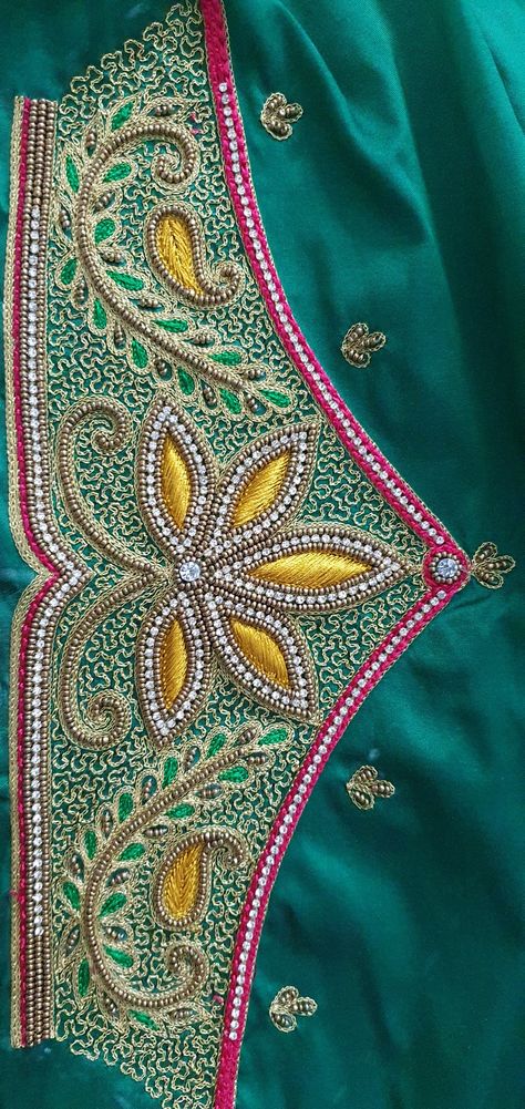 Aari Work Water Filling Design, Peacock Embroidery Designs Blouse Sleeves, Water Filling Blouse Design, Pani Stitch Aari Work Design, Water Filling Stitch In Aari Design, Water Filling Aari Work Blouse, Water Filling Stitch In Aari, Aari Work Designs Pattern, Aari Work Sleeve Design