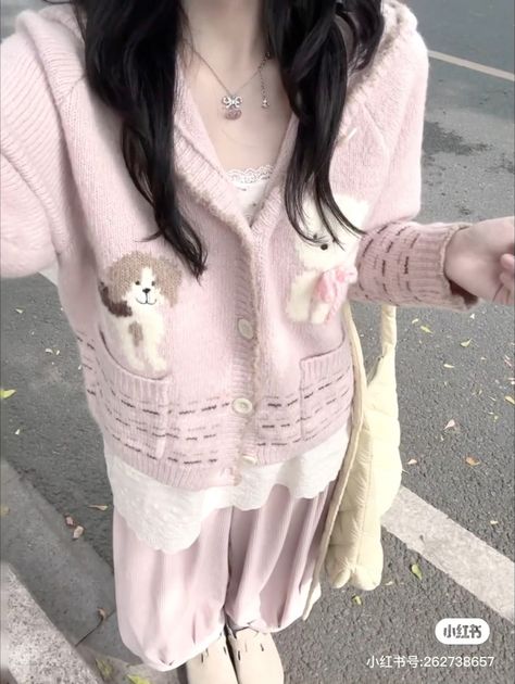 Sawako Style, Pink Aesthetic Outfits, Dollcore Outfits, Demure Outfit, Light Pink Aesthetic, Pink Cutecore, Pink Outfits Aesthetic, Dress Over Pants, Fashion D