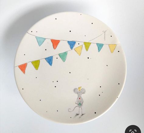 Kids Birthday Plate Diy, Ceramic Birthday Plate, Birthday Plates Diy, Birthday Plates, Diy Pottery Painting, Color Me Mine, Birthday Traditions, Painting Birthday, Birthday Plate