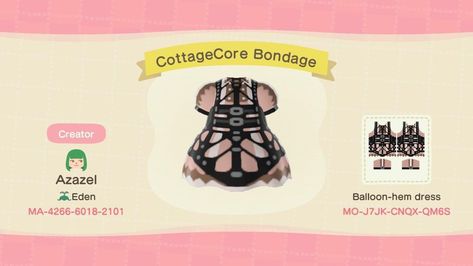 Animal Crossing Dress Codes, Goth Animal Crossing, Animal Crossing Dress, Acnh Dresses, Acnh Pattern, Cottage Goth, Acnh Outfits, Ac Codes, Acnh Clothes