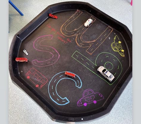 Fine Motor Tuff Tray Ideas Eyfs, Early Years Writing Activities, Eyfs Writing Ideas, Mark Making Tuff Tray Ideas, Phonics Tuff Tray Ideas Eyfs, Phonics Provocations, Our Learning Journey Display Eyfs, Phonics Tuff Tray Ideas, Literacy Activities Eyfs